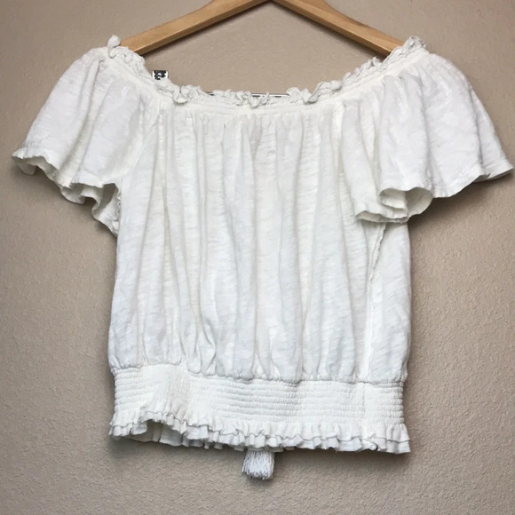 We The Free | White Off the Shoulder Semi Crop Top - Picture 4 of 7
